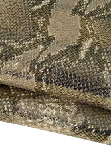 3 pelli ASSORTITE beige oro, 1 vitello liscio e 2 pelli laminate stampate come da foto