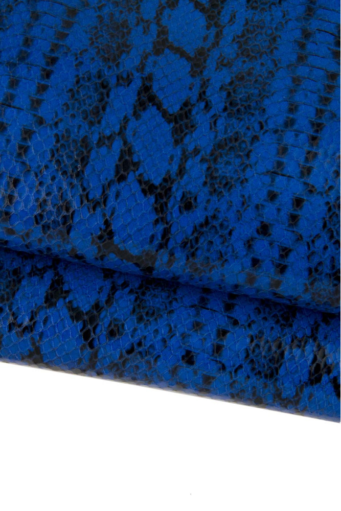 Bluette PYTHON leather hide, glossy...