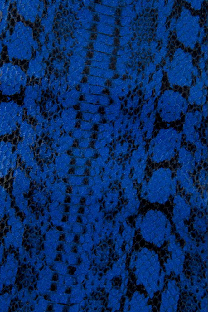 Bluette PYTHON leather hide, glossy...