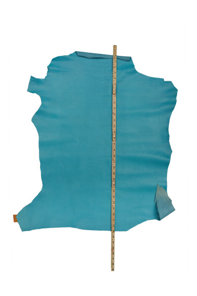 Pelle NAPPA celeste, pellame liscio lucido, agnello morbido per hobbisti