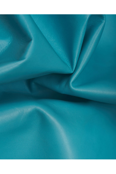 Pelle NAPPA celeste, pellame liscio lucido, agnello morbido per hobbisti