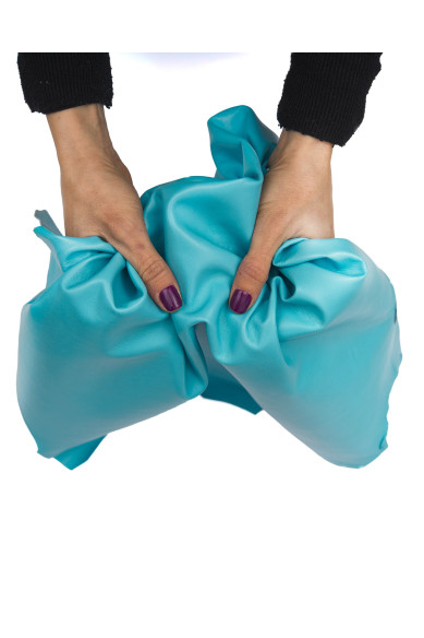 Pelle NAPPA celeste, pellame liscio lucido, agnello morbido per hobbisti