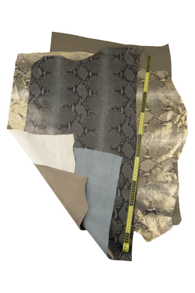 BUNDLE of 3 leather hides, mud smooth...