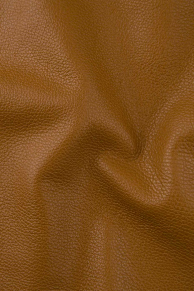 Tan PEBBLE grain printed leather hide, brown soft cowhide, semi glossy embossed calfskin
