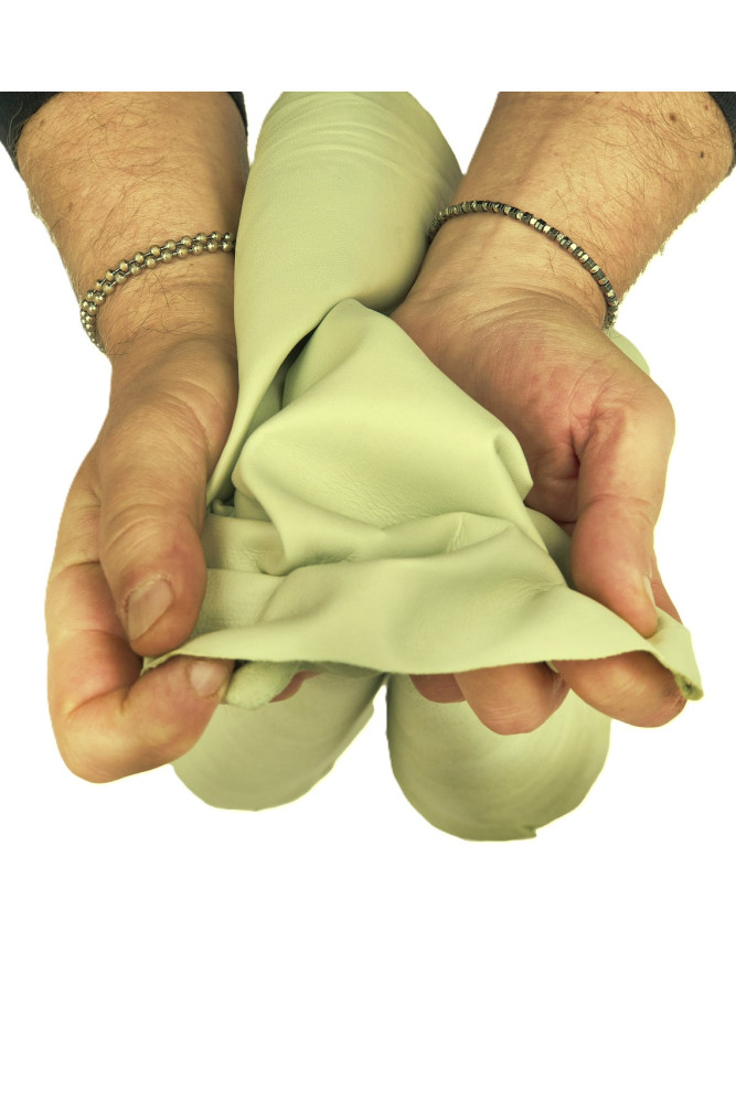 Pastel light green NAPPA leather...