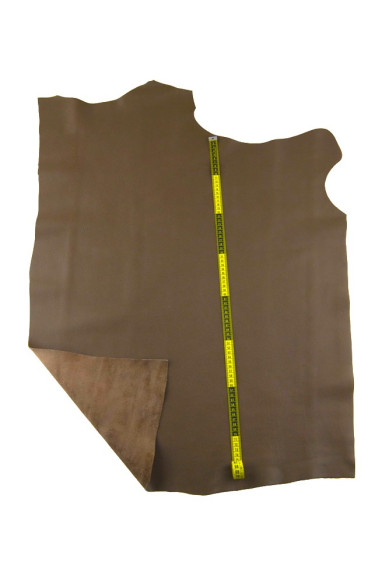 Pellame marrone con GRANA piccola, vitello fango morbido stampato, pelle semi lucida classica 1.3 - 1.5 mm