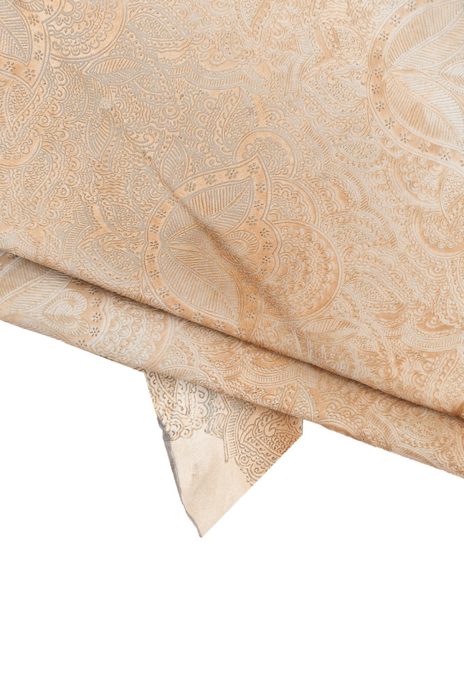 Assortment of 3 BEIGE leather skins,...