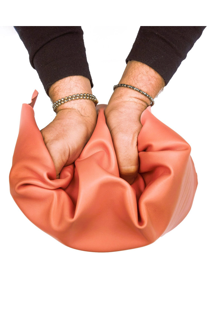 Salmon pink NAPPA leather skin, soft...