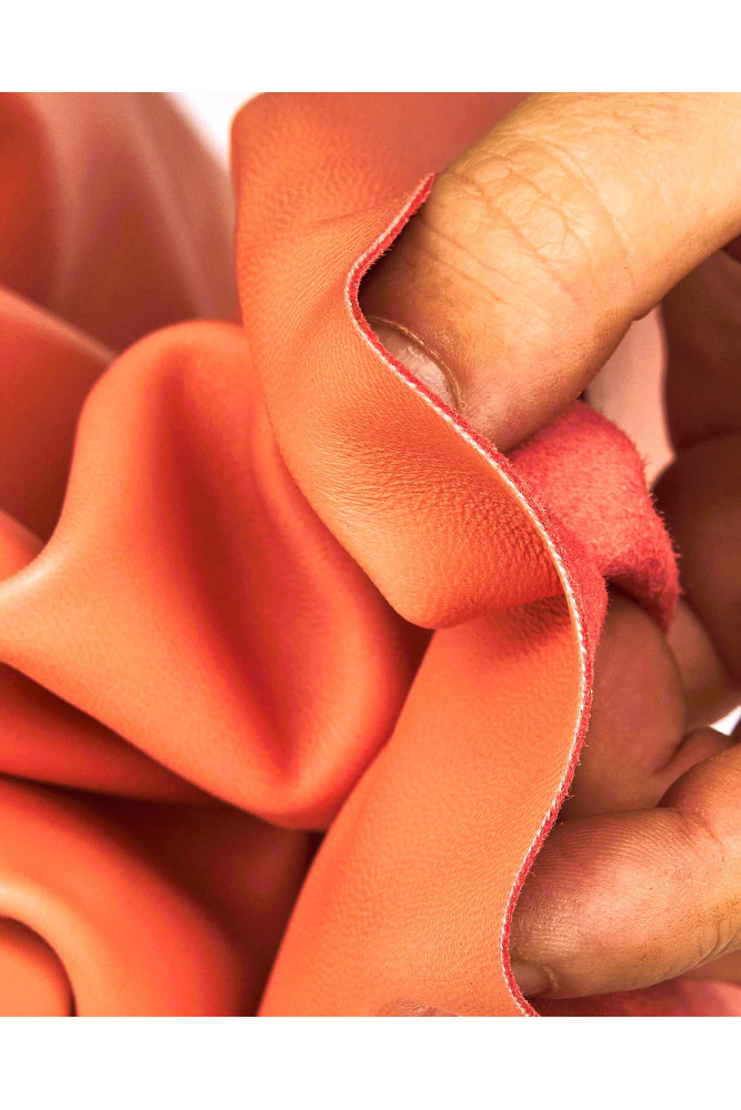 Salmon pink NAPPA leather skin, soft...