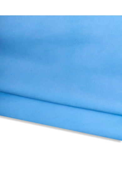Light blue SMOOTH leather skin, super soft lambskin hide, sheepskin for garments and crafting, matt, 0.7 - 0.8 mm
