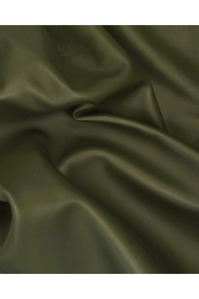 Military green sheepskin NAPPA leather, dark green lambskin, smooth silky hide, ideal for garnments