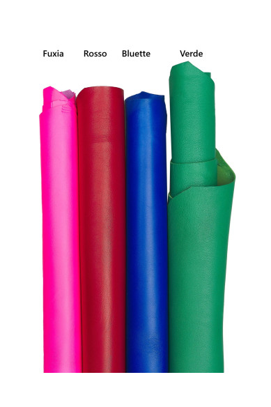 Pelle liscia fuxia, bluette, verde, rosso scuro, pellame di nappa morbida tinta unita per artigianato