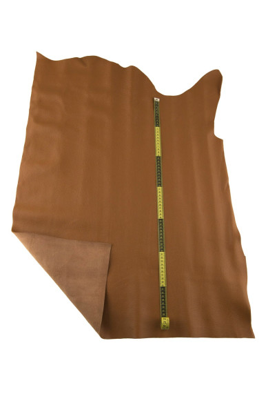 Pellame cuoio con grana, vitello marrone stampa DOLLARO, pelle morbida semi lucida 1.5 - 1.6 mm