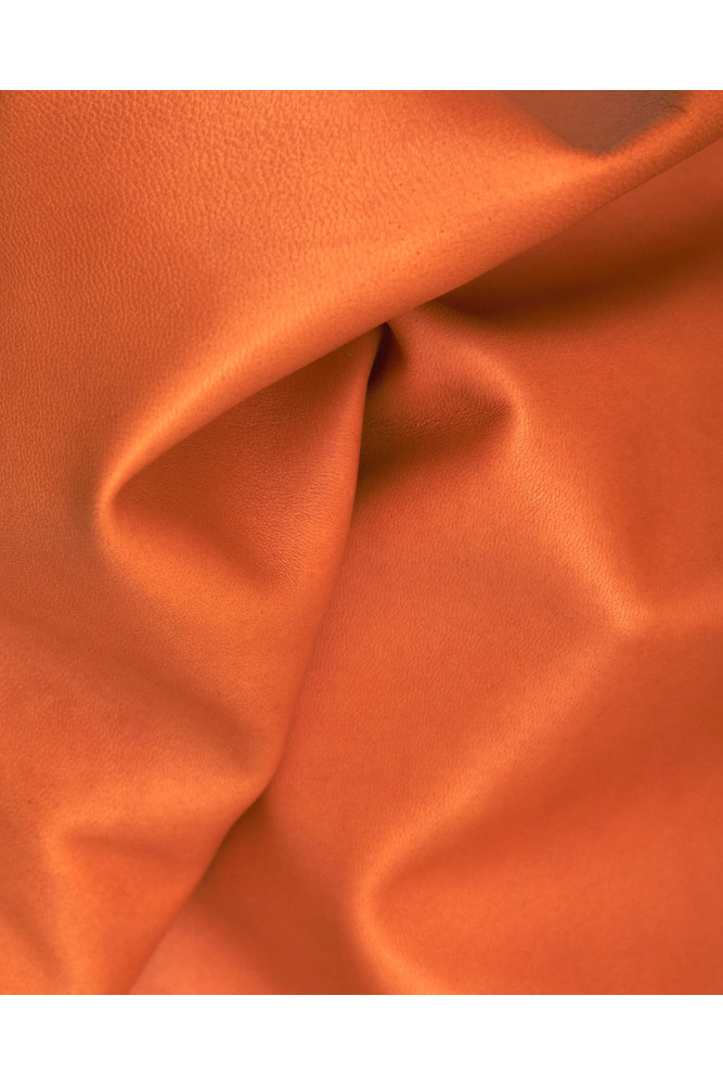 Orange SOFT leather skin, silky...