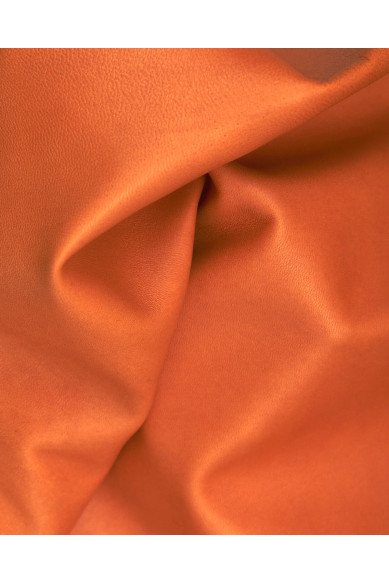 Orange SOFT leather skin, silky smooth sheepskin, lambskin NAPPA hide for garments, single pieces or bundles