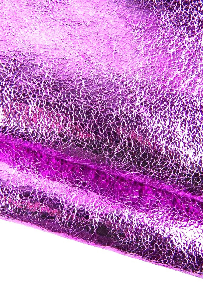 Pelle fucsia CRACKLE, capra LAMINATA...