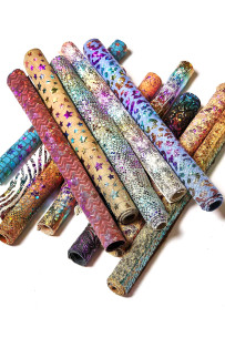 HOLOGRAPHIC Leather scraps...