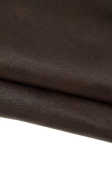 Pelle SPORTIVA marrone, vitello VEGETALE con grana irregolare, pellame vintage morbido per artigiani