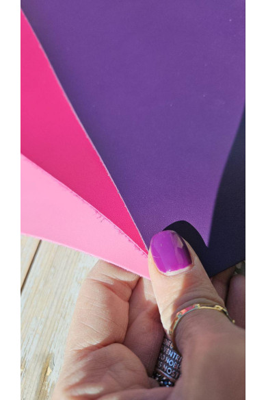 3 Selected leather pieces, solid colors, pink, purple and magenta, selection leather pieces as per pictures 8x10" / 20x25 cm