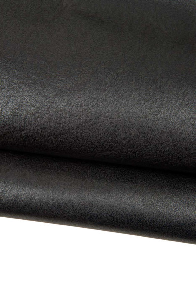 Assortimento 2 pellami SPORTIVI stropicciati, capra marrone  + vitello nero, pelli VEGETALI vintage