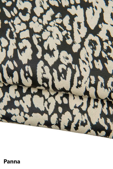 PELLE stampa LEOPARDO, capra morbida motivo animalier, pellame per hobbisti