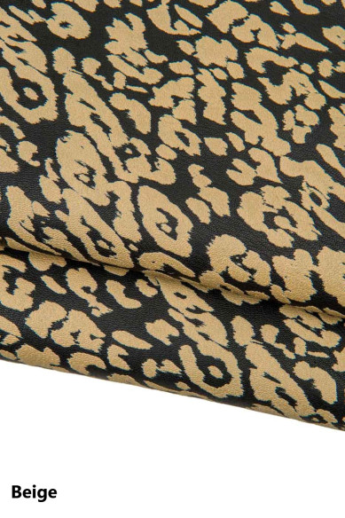 PELLE stampa LEOPARDO, capra morbida motivo animalier, pellame per hobbisti