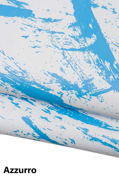 PELLAME bianco STAMPATO effetto pennellate, nappa disegno schizzo, pelle morbida per hobbisti