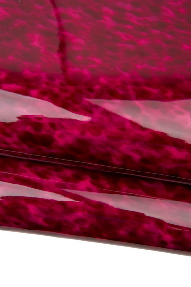 FUCHSIA - burgundy SPOTTED patent leather hide, glossy calfskin, printed lacquered cowhide for crafters