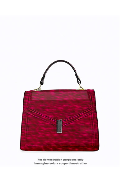 VERNICE MACULATA fuxia/bordeaux, pelle di vitello lucida, pellame verniciato stampato per artigiani