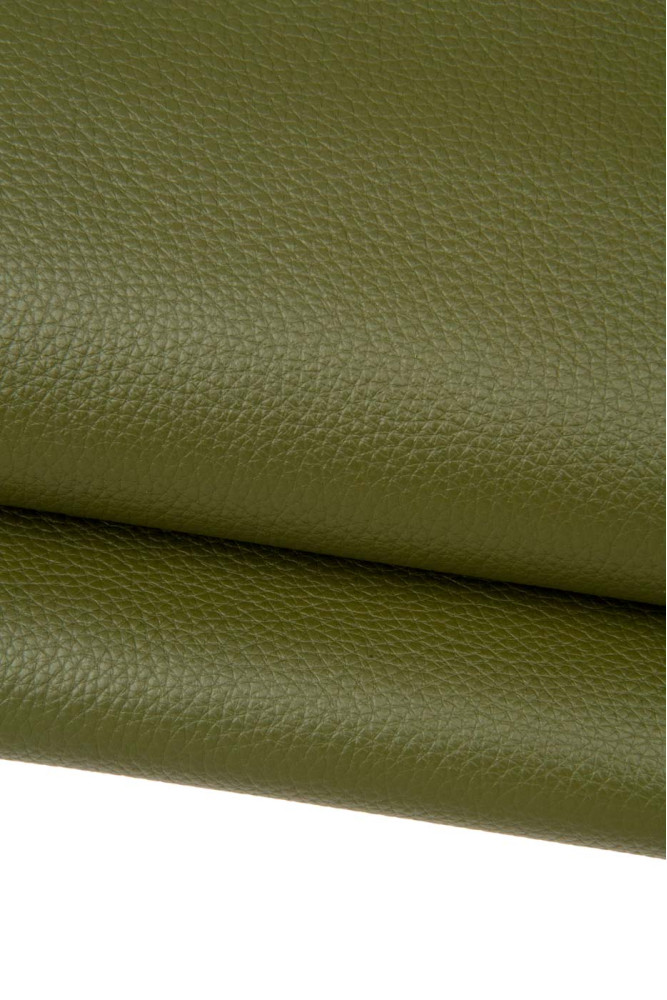 Olive green leather hide, PEBBLE...