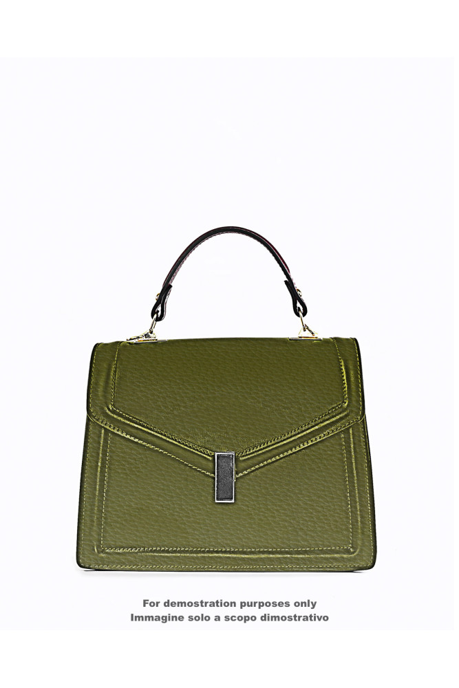 Olive green leather hide, PEBBLE...