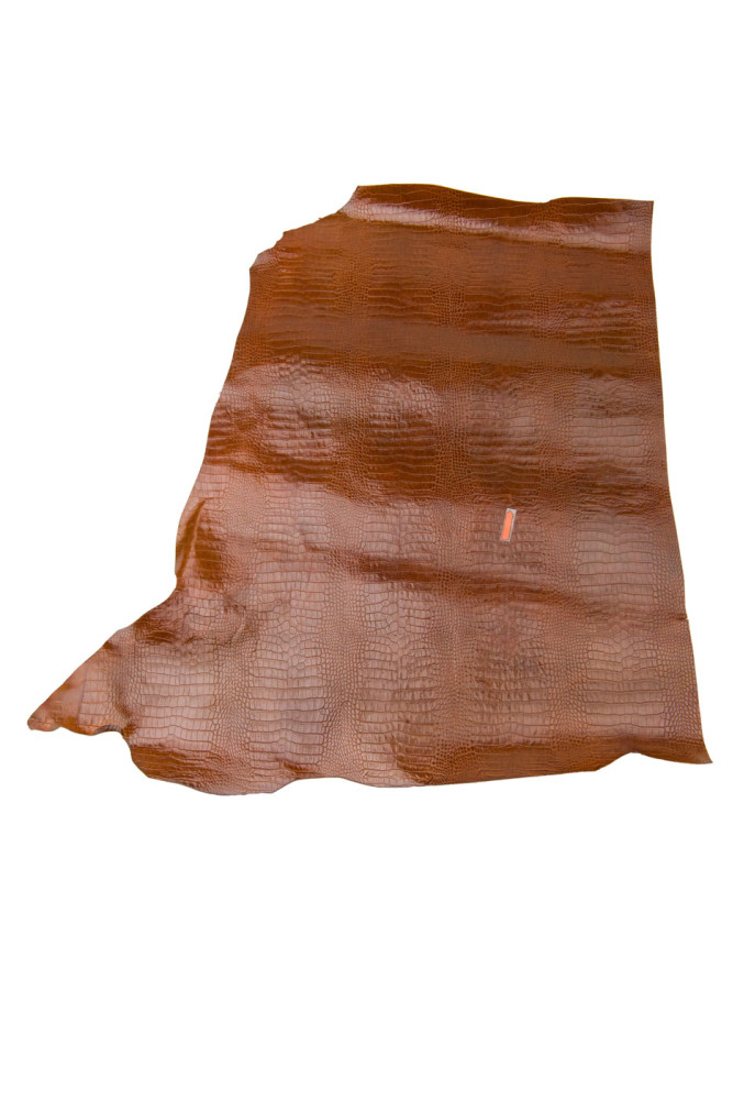 Pelle COCCODRILLO marrone, vitello...