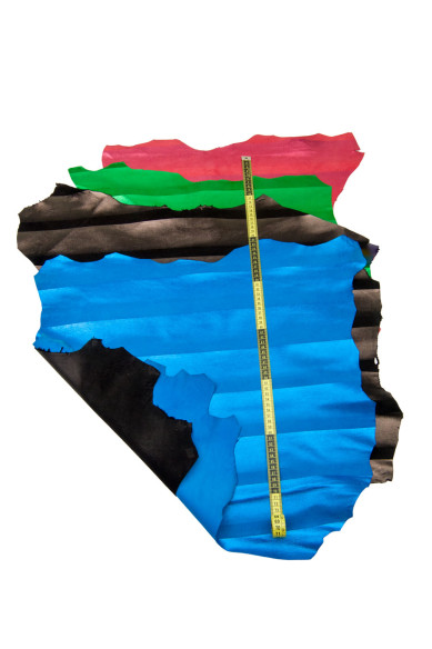 Pelli CAMOSCIO a STRISCE, capra scamosciata laminata, pellame metallizzato per il fai da te