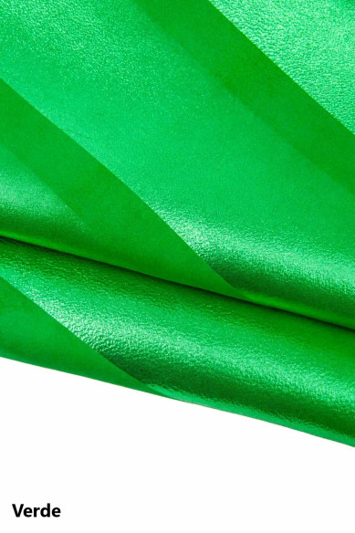 Pelli CAMOSCIO a STRISCE, capra scamosciata laminata, pellame metallizzato per il fai da te