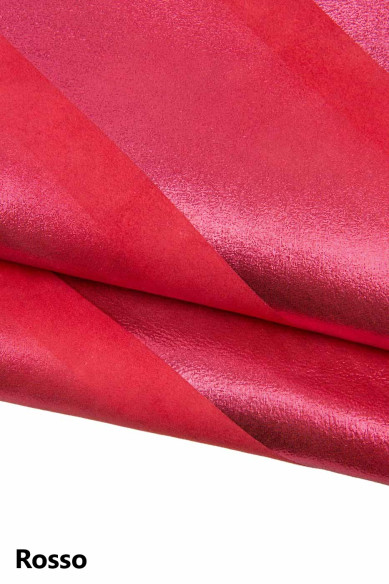 Pelli CAMOSCIO a STRISCE, capra scamosciata laminata, pellame metallizzato per il fai da te