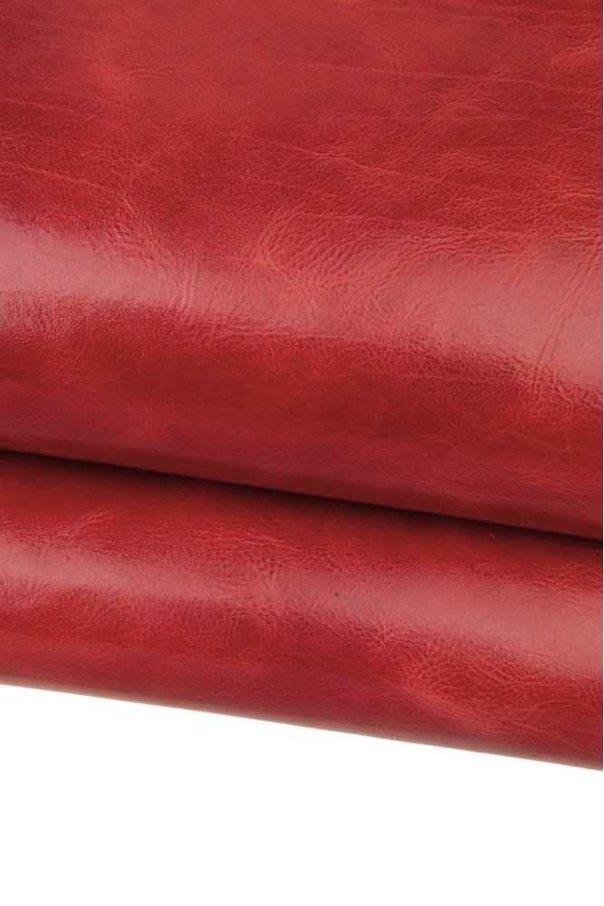 Pelle rosso scuro, vitellino VINTAGE...