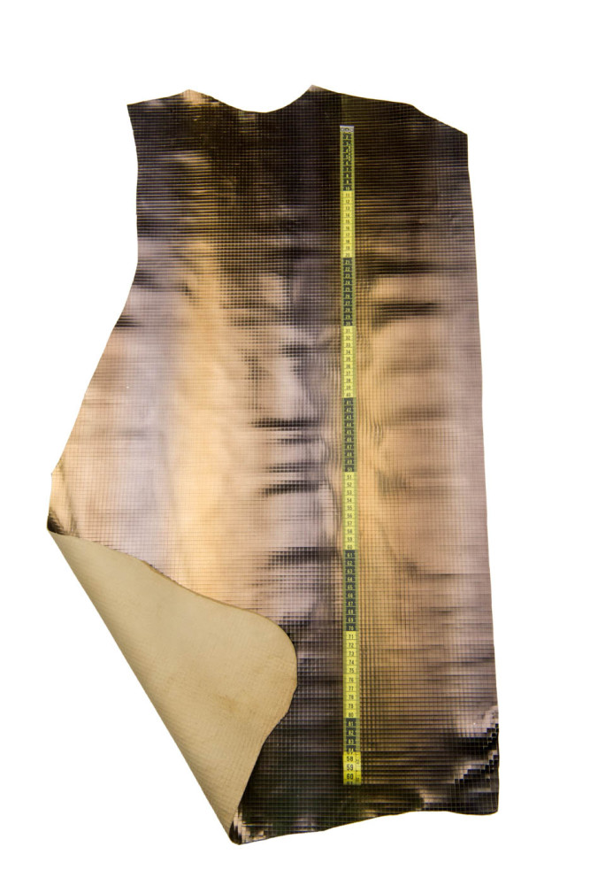 GEOMETRIC printed metallic leather...