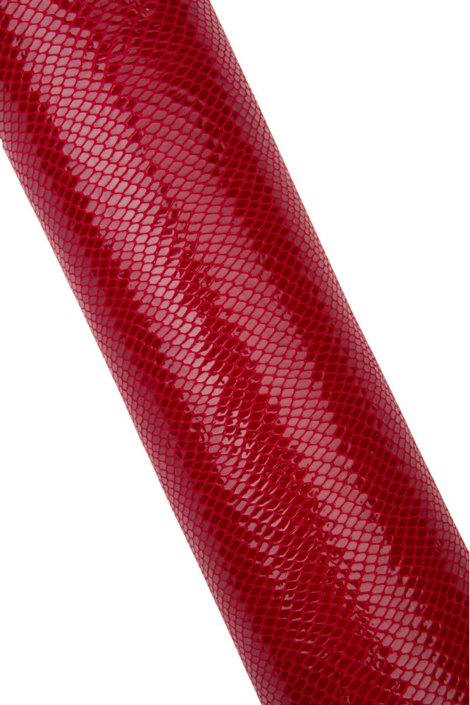 Red PYTHON leather skin, glossy...