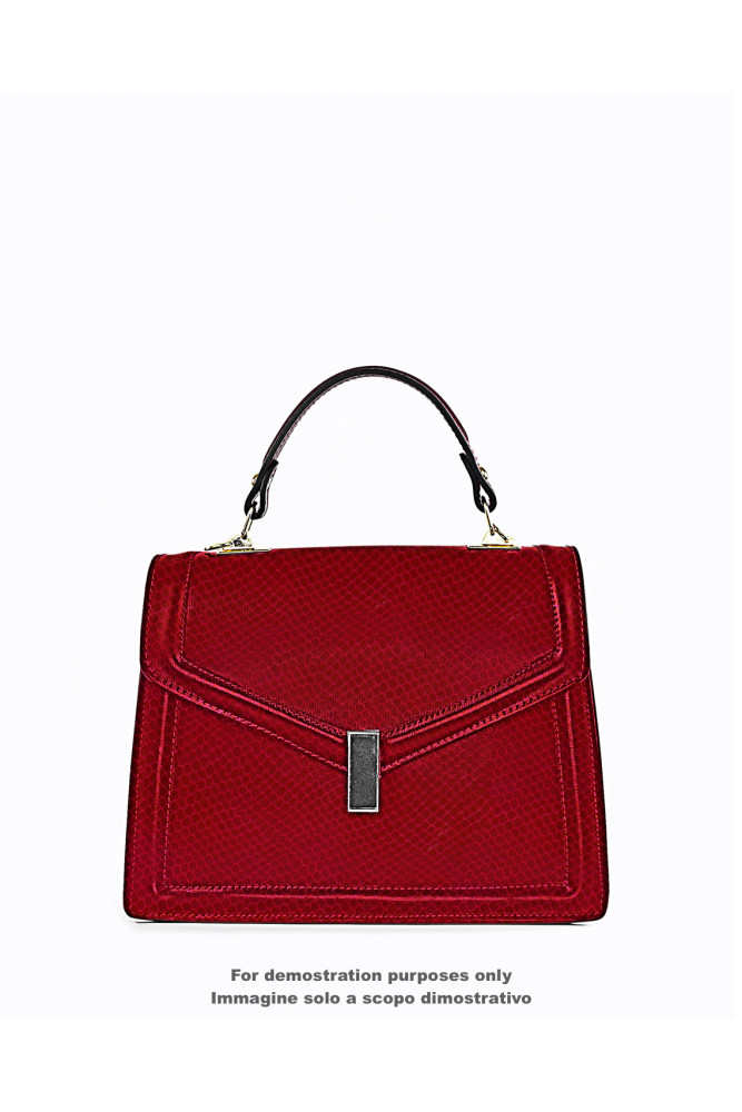 Red PYTHON leather skin, glossy...