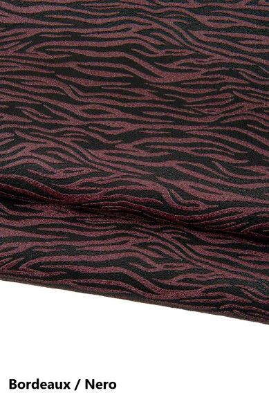ZEBRA textured leather skin, ANIMAL printed goatskin, soft hide for hobbyists