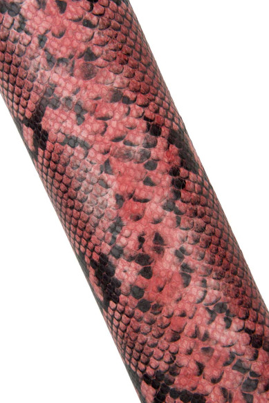 Pink PYTHON textured leather hide, SNAKE printed glossy cowhide, reptile pattern on soft calfskin