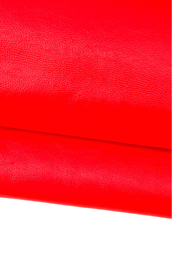 Pelle arancio FLUO, vitello vernice...