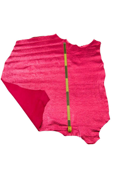 Pelle LAMINATA rossa, capra METALLIZZATA stropicciata, pellame morbido per il fai da te