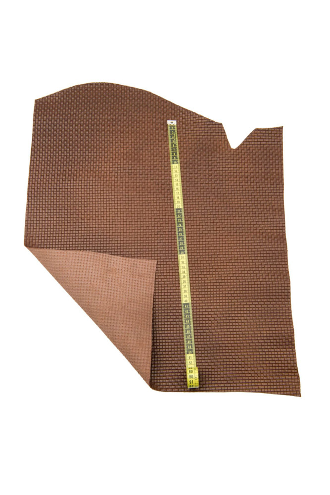 Pelle stampa INTRECCIATO marrone,...