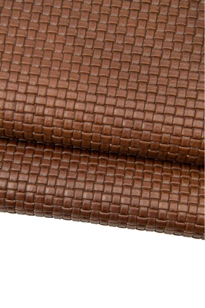 Pelle stampa INTRECCIATO marrone,...