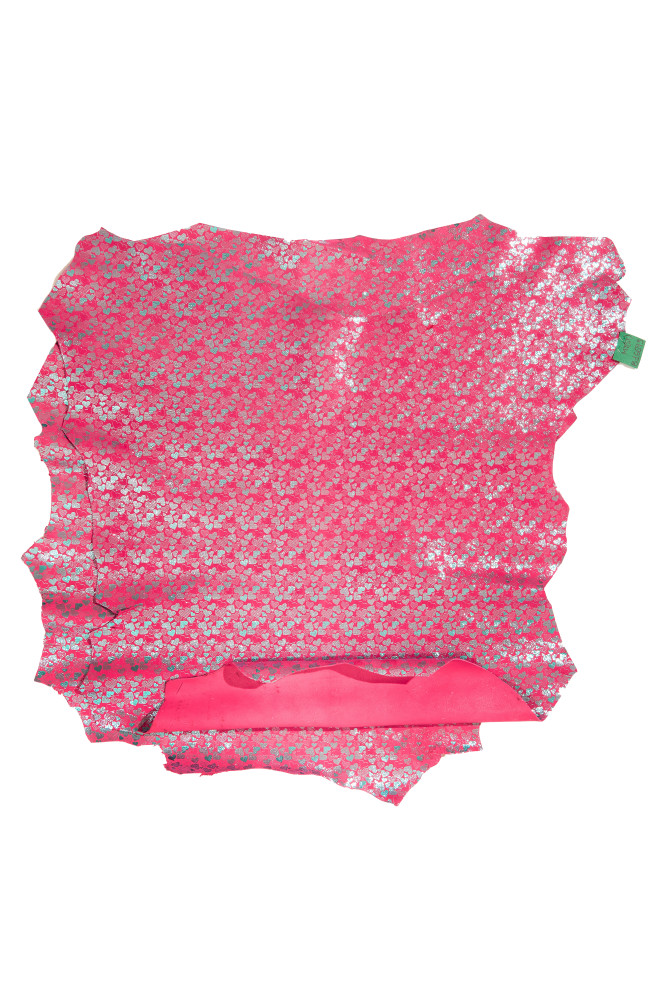 Pelle rossa turchese stampa CUORI,...