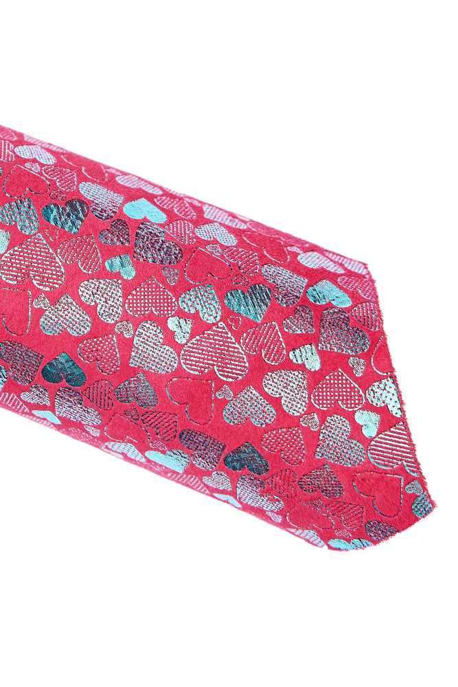 Red turchoise HEART textured leather...