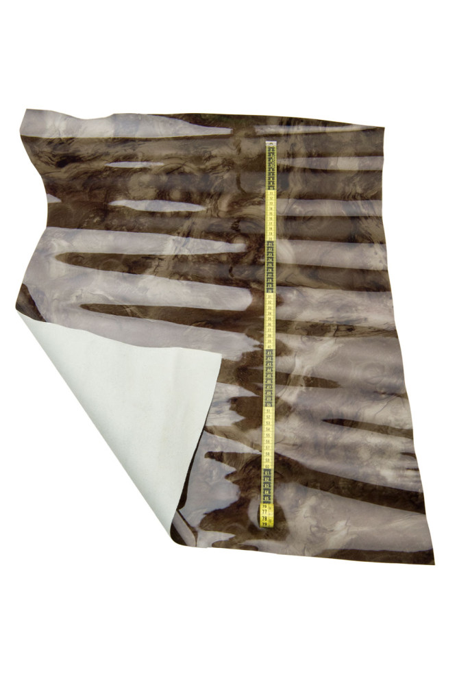 Mud brown PATENT cowhide, glossy...