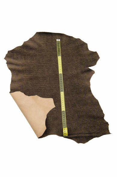 Pelle stampa FLOCK beige nero, capra MORBIDA floccata, pellame per fai da te