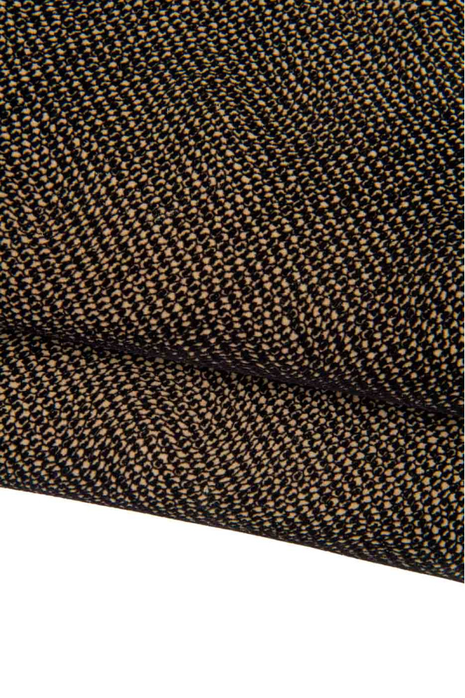 Pelle stampa FLOCK beige nero, capra...